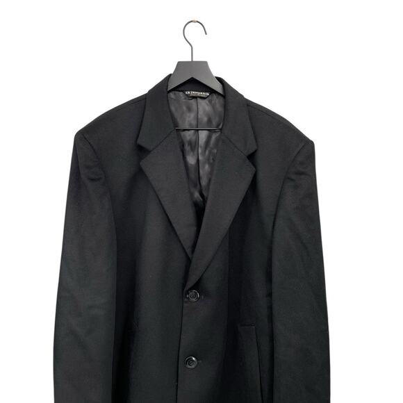 F.R. Triplet & Co Cashmere Overcoat Coat Black Size 46R - Picture 2 of 12